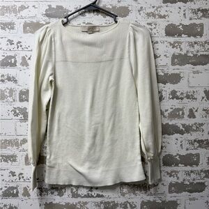 LOFT Cream Ribbed Women's Sweatshirt